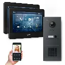 GOLIATH Hybrid 2-Draht BUS Videosprechanlage Anthrazit 2x7 Zoll Schwarz Keypad