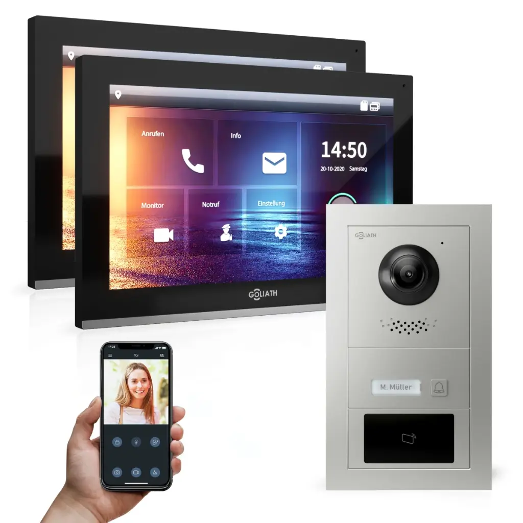 GOLIATH Hybrid IP Gegensprechanlage 2x 10 Zoll HD Unterputz