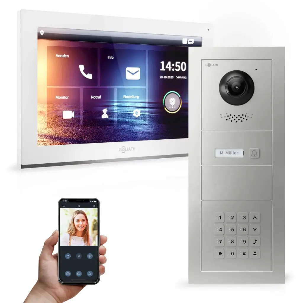 GOLIATH Hybrid IP Video Türsprechanlage 1-Familie 10 Zoll HD 