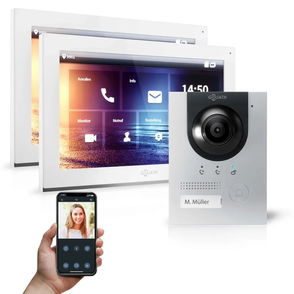 GOLIATH Hybrid IP Video Türsprechanlage 1-Familie 2x 10 Zoll Unterputz