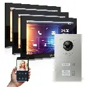 GOLIATH Hybrid IP Video-Türsprechanlage App 3-Familienhaus Set 3x 10 Zoll HD