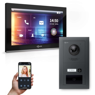 GOLIATH Hybrid IP Videosprechanlage Anthrazit 1-Fam 2x 10" HD 
