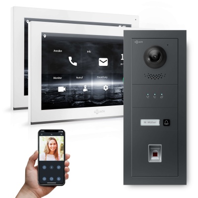 GOLIATH Hybrid IP Video-Türsprechanlage Anthrazit 1-Fam 2x 10" HD 