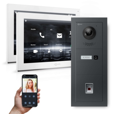 [AV-IPS-651] GOLIATH Hybrid IP Video-Türsprechanlage Anthrazit 1-Fam 2x 10" HD