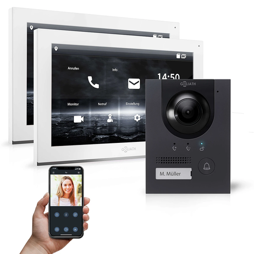 [AV-IPS-121] GOLIATH Hybrid IP Video Türsprechanlage 1-Familie 2x 10 Zoll Aufputz 180°