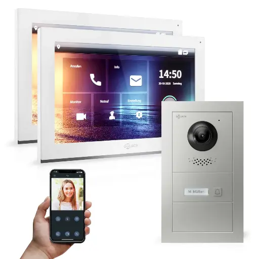 [AV-IPS-501] GOLIATH Hybrid IP Videotürsprechanlage App 1-Familie 2x 10 Zoll HD Unterputz 