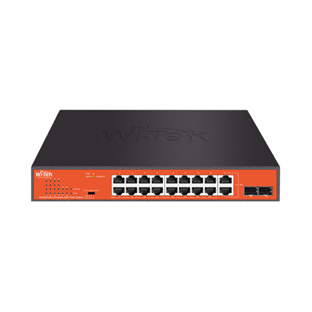 [WI-PS318GFH] Nicht verwalteter PoE-Switch mit 16 PoE Gigabit-Ports + 2 Combo Gigabit-Ports